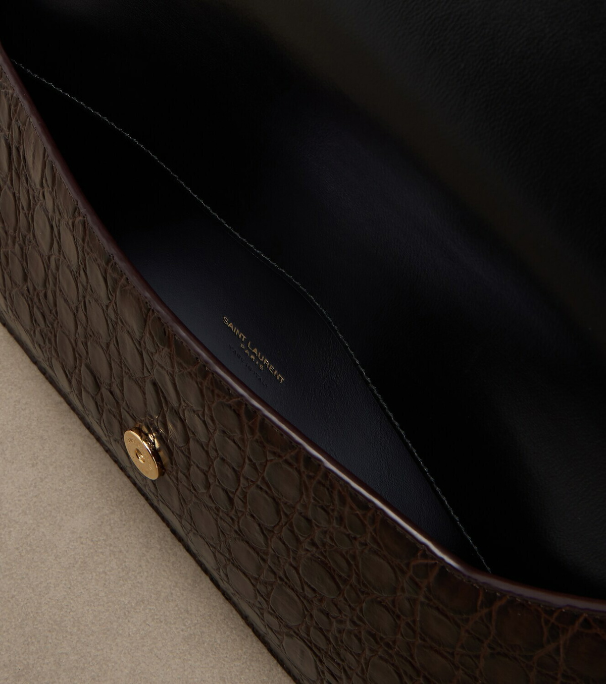 Saint Laurent Paris Cassandre leather clutch