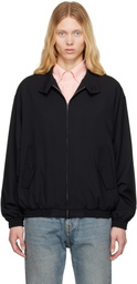AURALEE Black Super Fine Tropical Wool Zip Jacket