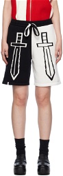 Charles Jeffrey LOVERBOY Black & White Heraldry Shorts