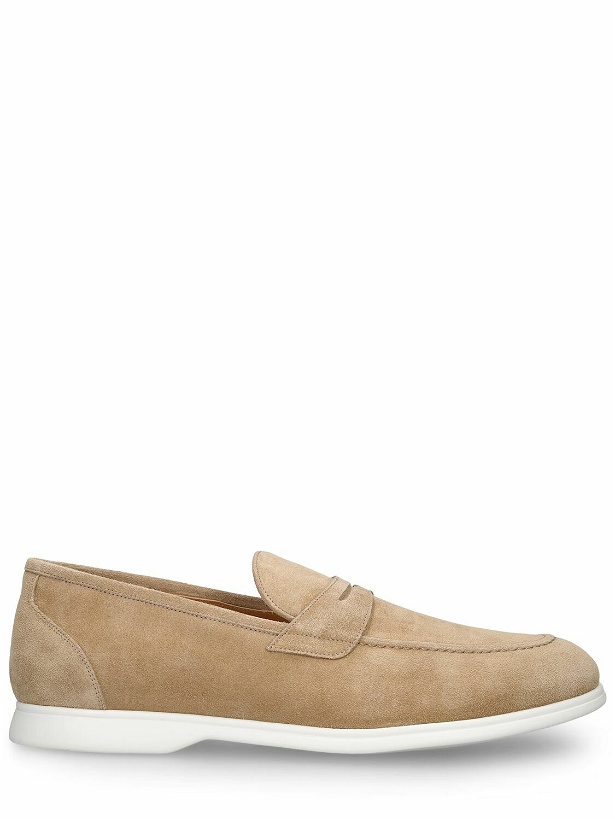 Photo: KITON - Suede White Sole Loafers