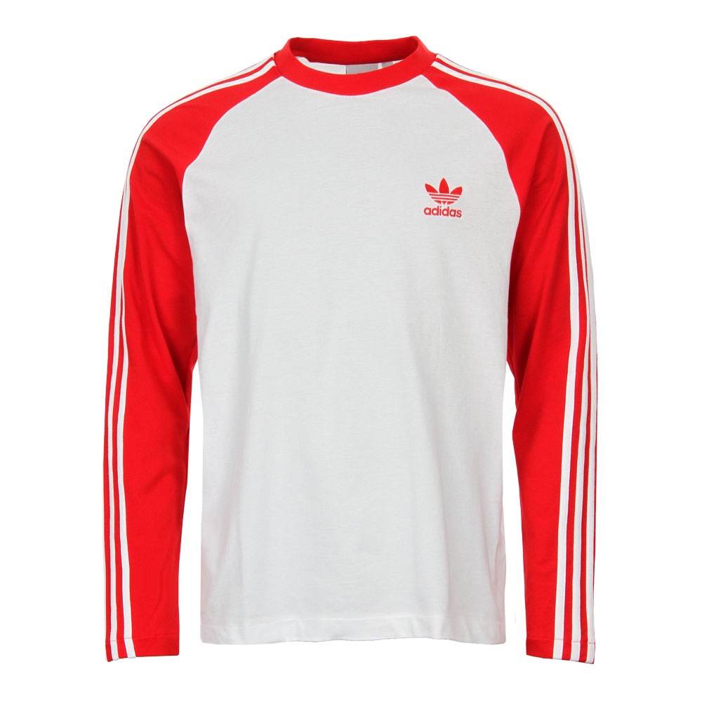 T-Shirt Long Sleeve - White / Red