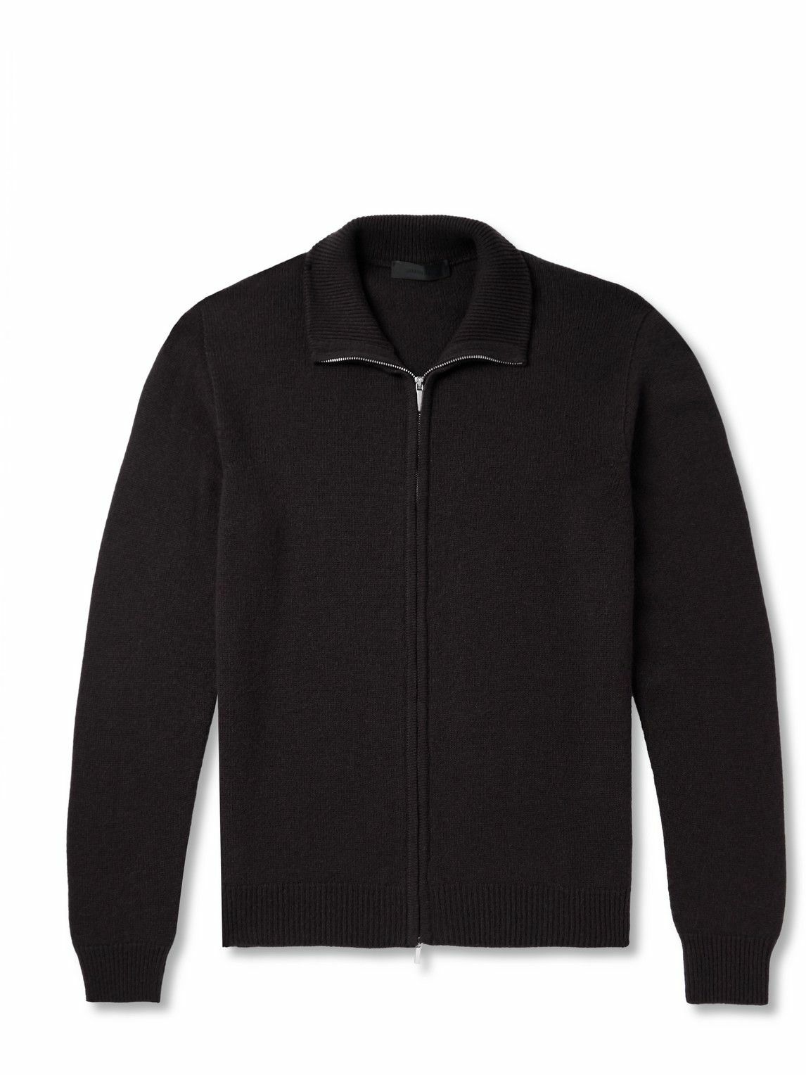 Saman Amel - Ribbed Cashmere Zip-Up Cardigan - Brown