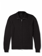 Saman Amel - Ribbed Cashmere Zip-Up Cardigan - Brown