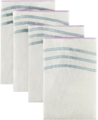 Misette Blue Grid Embroidered Linen Napkin Set