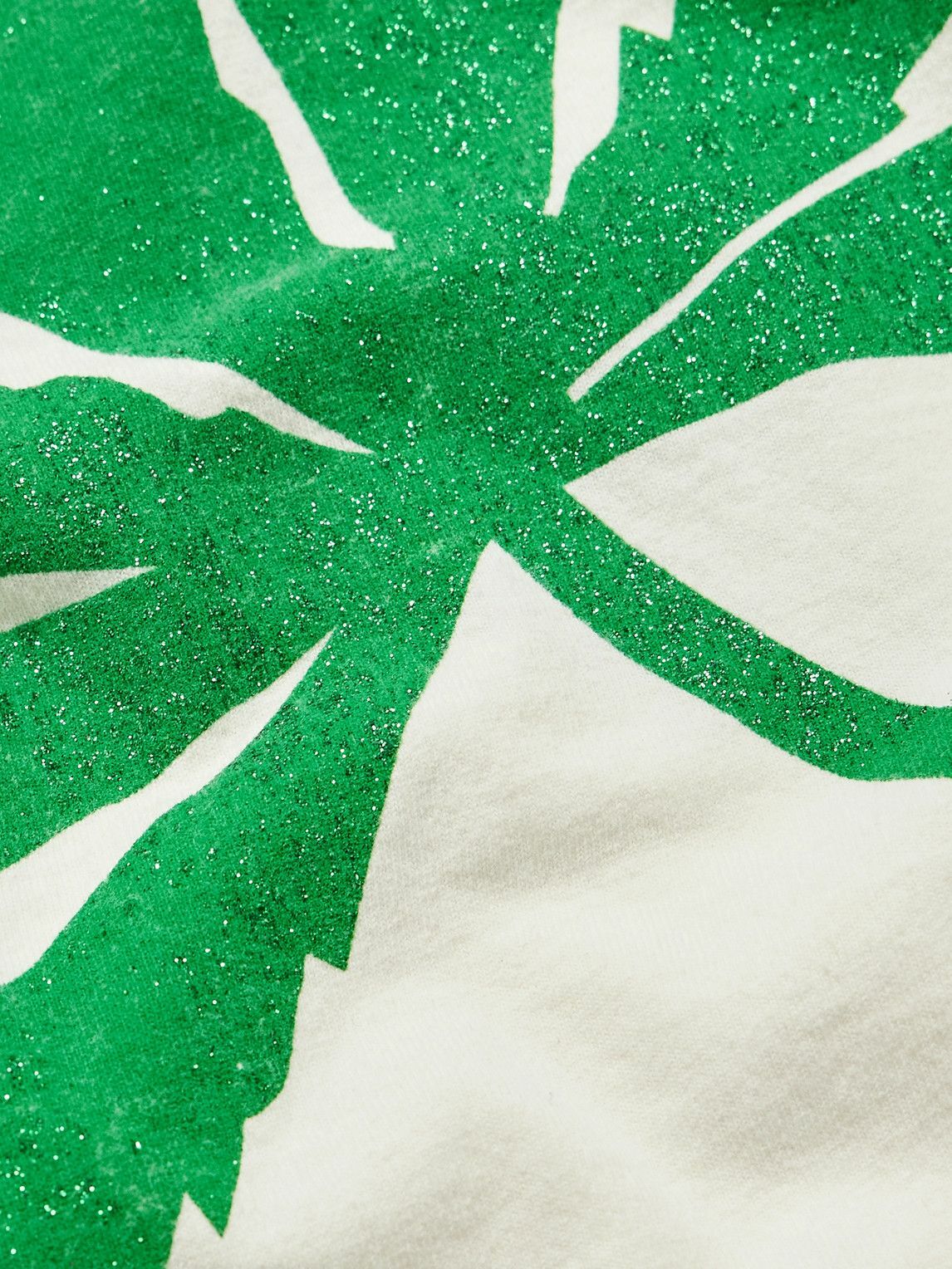 Gallery Dept. - Weed Glittered Cotton-Jersey T-Shirt - Green