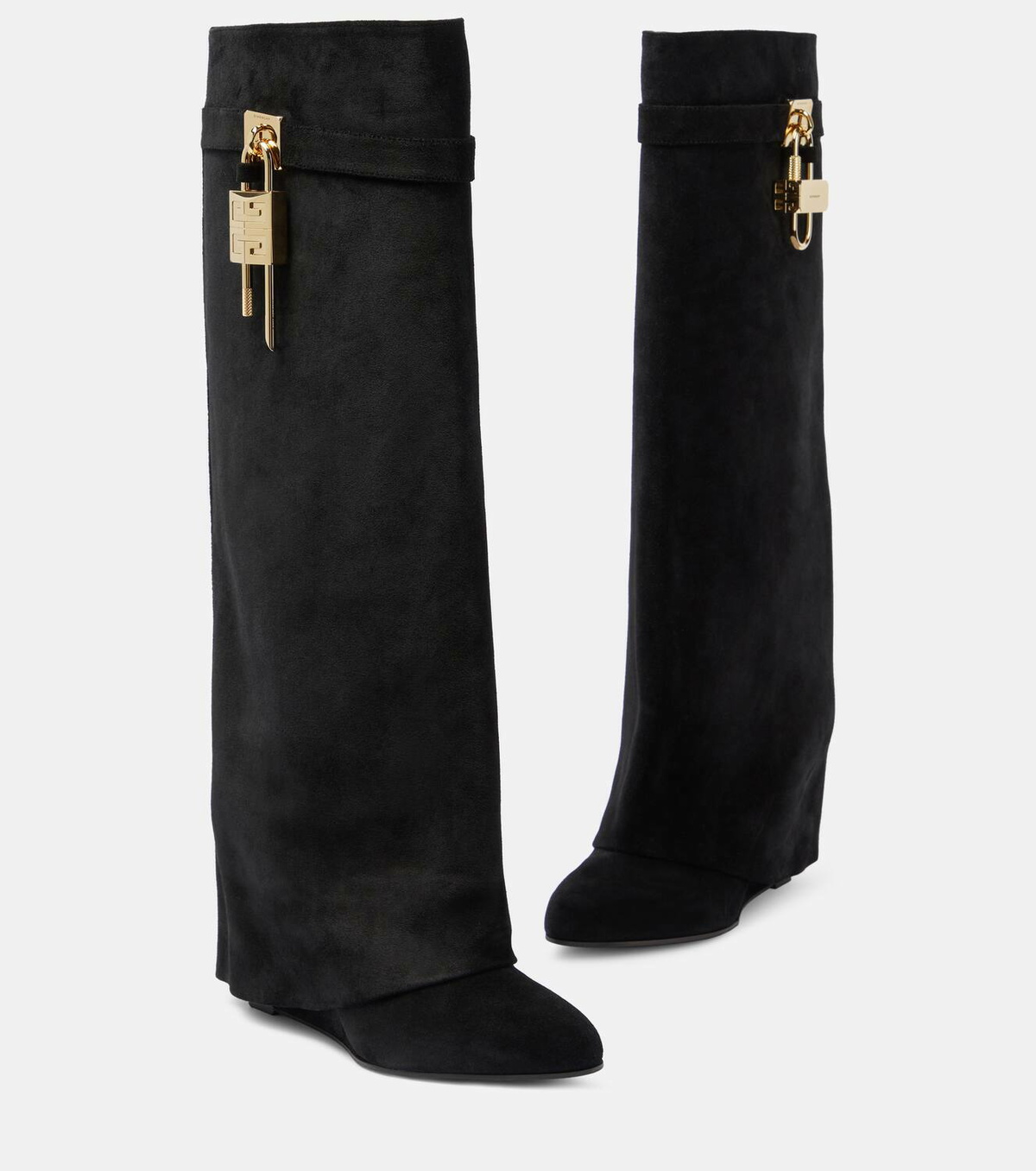 Givenchy Shark Lock suede knee-high boots