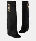Givenchy Shark Lock suede knee-high boots