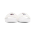 Baja East White Fila Edition Shearling Drifter Slides