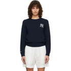 Sporty & Rich Navy Heritage Yankees Serif Knitted Sweater