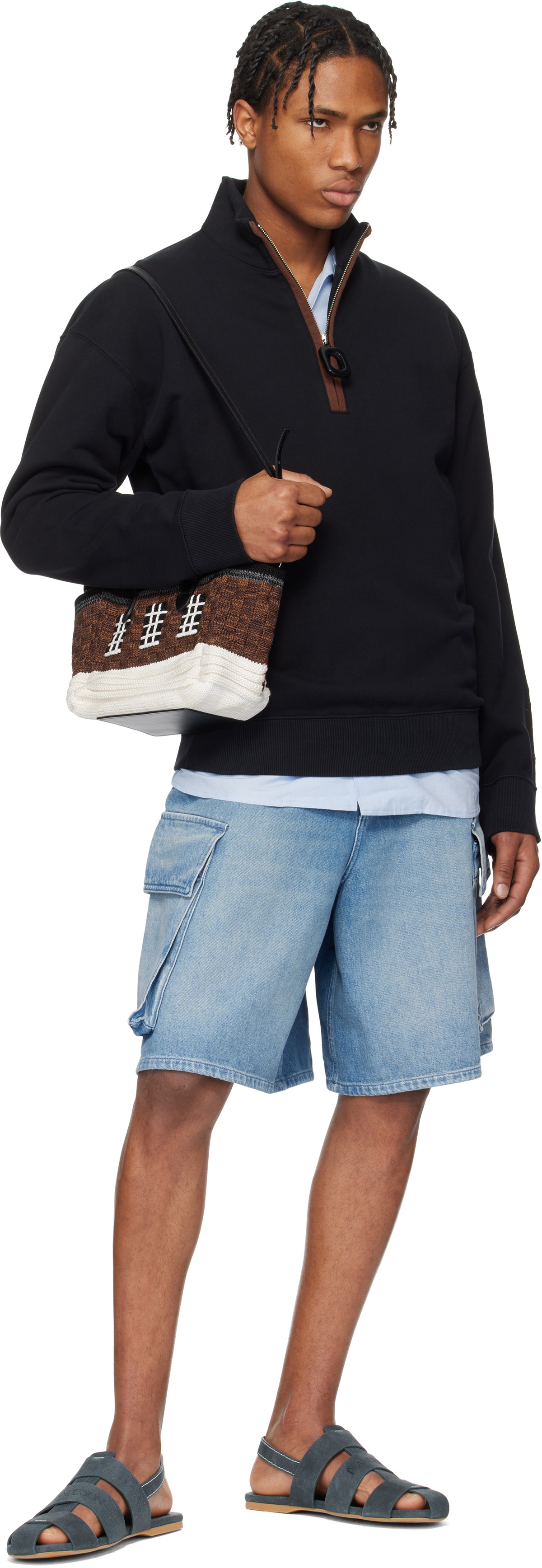 JW Anderson Black Half Zip Sweatshirt