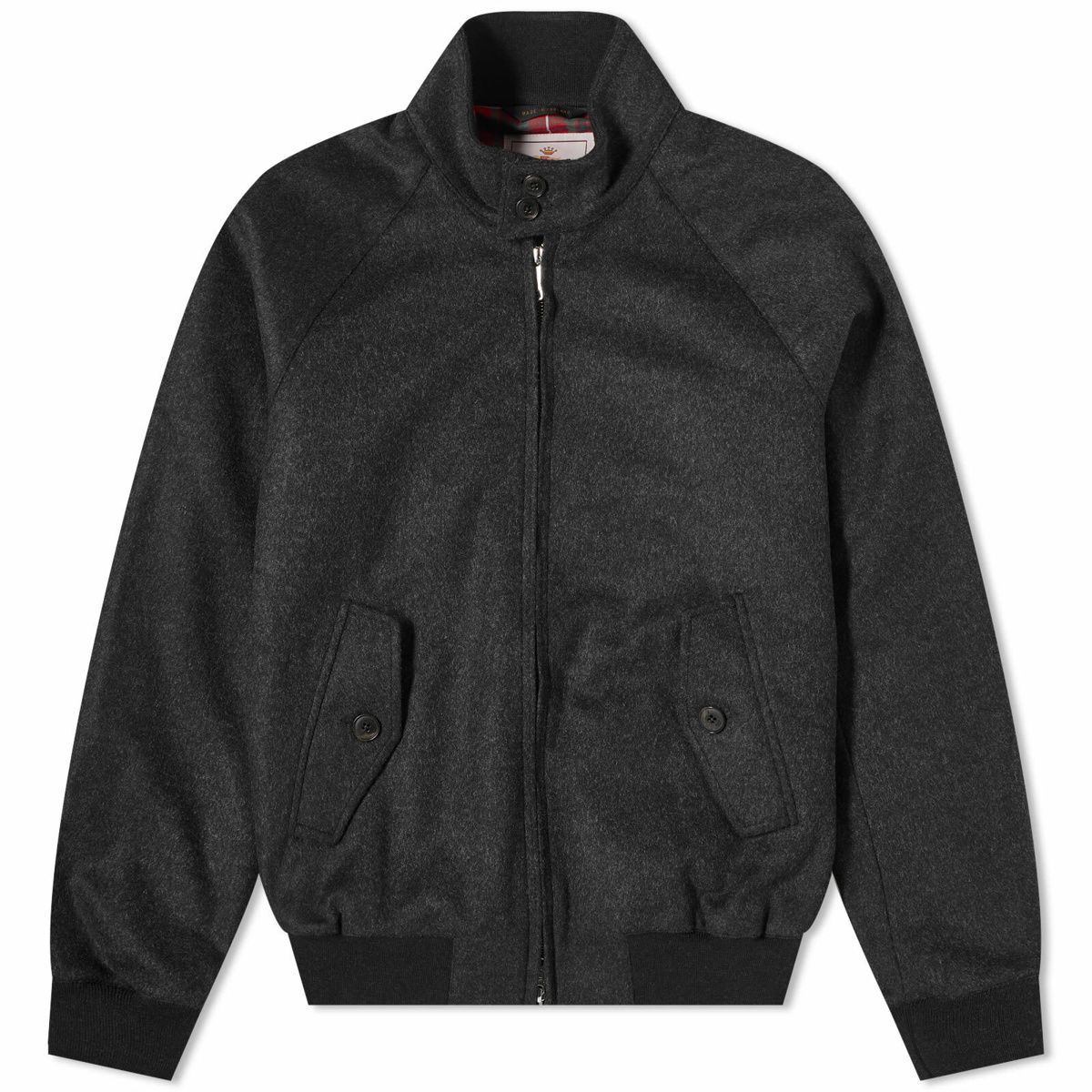 Baracuta Men's G9 Melton Wooll Harrington Jacket in Charcoal Baracuta