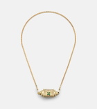 Marie Lichtenberg Good Things 18kt gold locket necklace with emeralds