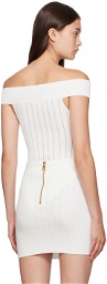 Balmain White Off-The-Shoulder Bodysuit