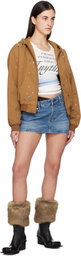 Praying Tan Bejewled Canvas Work Jacket