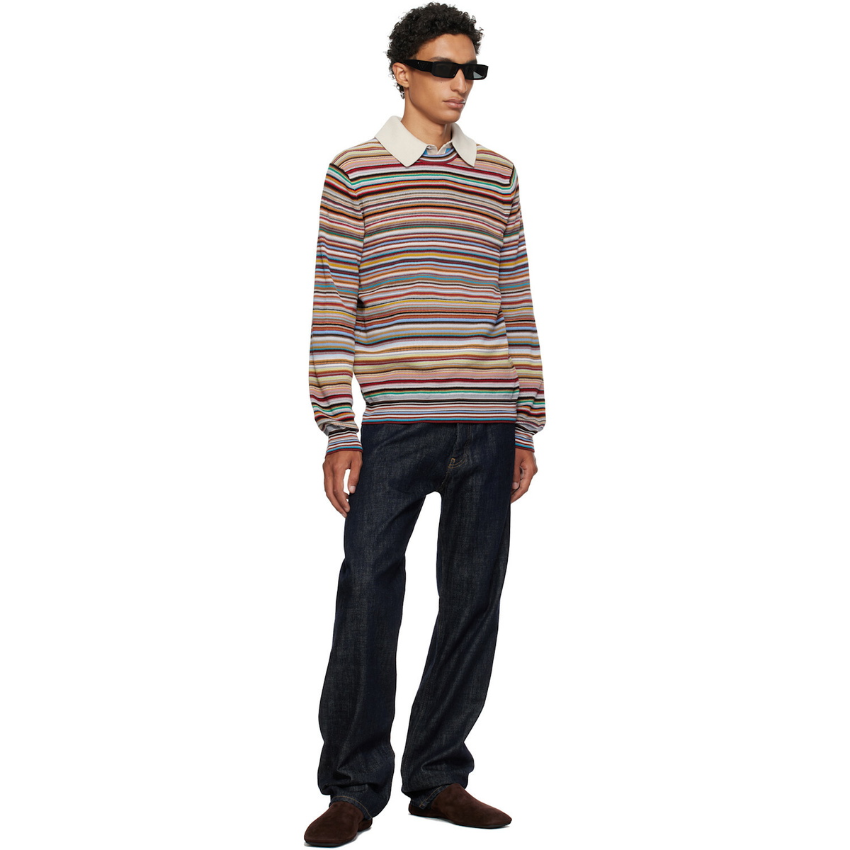 Paul Smith Multicolor 'Signature Stripe' Textured-Cotton Sweater