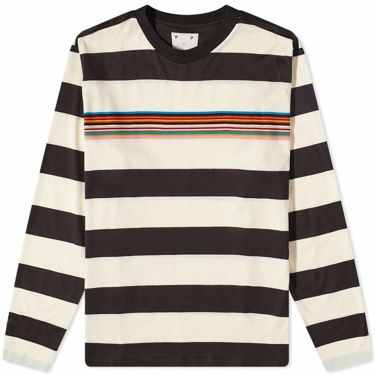 Pop Trading Company x Paul Smith Moc Neck T-Shirt in Off White Pop ...
