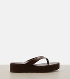 Gianvito Rossi Leather platform thong sandals