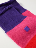Acne Studios - Striped Logo-Appliquéd Stretch Cotton-Blend Socks - Multi