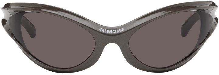 Photo: Balenciaga Gray Dynamo Round Sunglasses