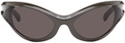 Balenciaga Gray Dynamo Round Sunglasses