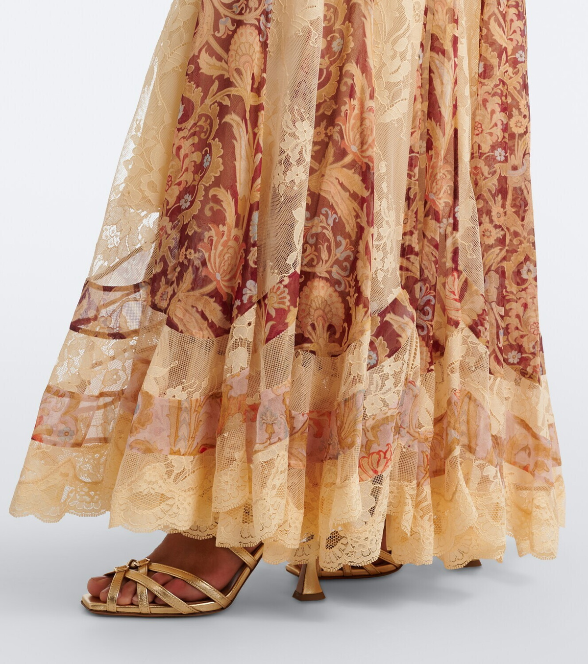 Zimmermann Valiant floral panelled silk gown