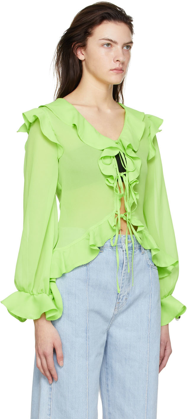 Rokh Green Polyester Blouse