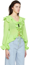 Rokh Green Polyester Blouse