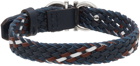 Salvatore Ferragamo Navy Braided Bracelet