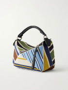 LOEWE - Puzzle Edge Small Leather-Trimmed Embroidered Canvas Messenger Bag