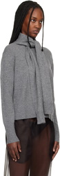 Commission Gray Scarf Neck Sweater