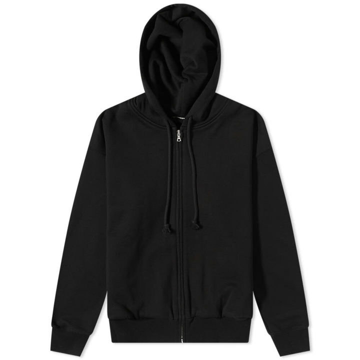 Photo: Auralee Men's Smooth Soft Zip Hoody in Black