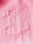 Portuguese Flannel - Convertible-Collar Dip-Dyed Linen Shirt - Pink