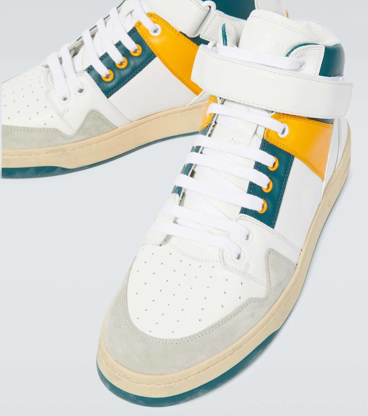 Saint Laurent Lax suede-trimmed leather sneakers Saint Laurent