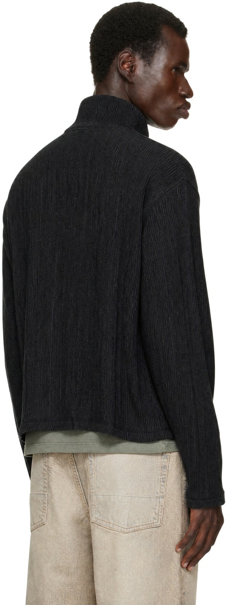OUR LEGACY Black Shrunken Fullzip Sweater