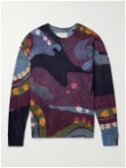 11.11/eleven eleven - Bandhani-Dyed Organic Cotton-Jersey Sweatshirt - Burgundy