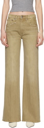 R13 Beige Flared High-Rise Jeans
