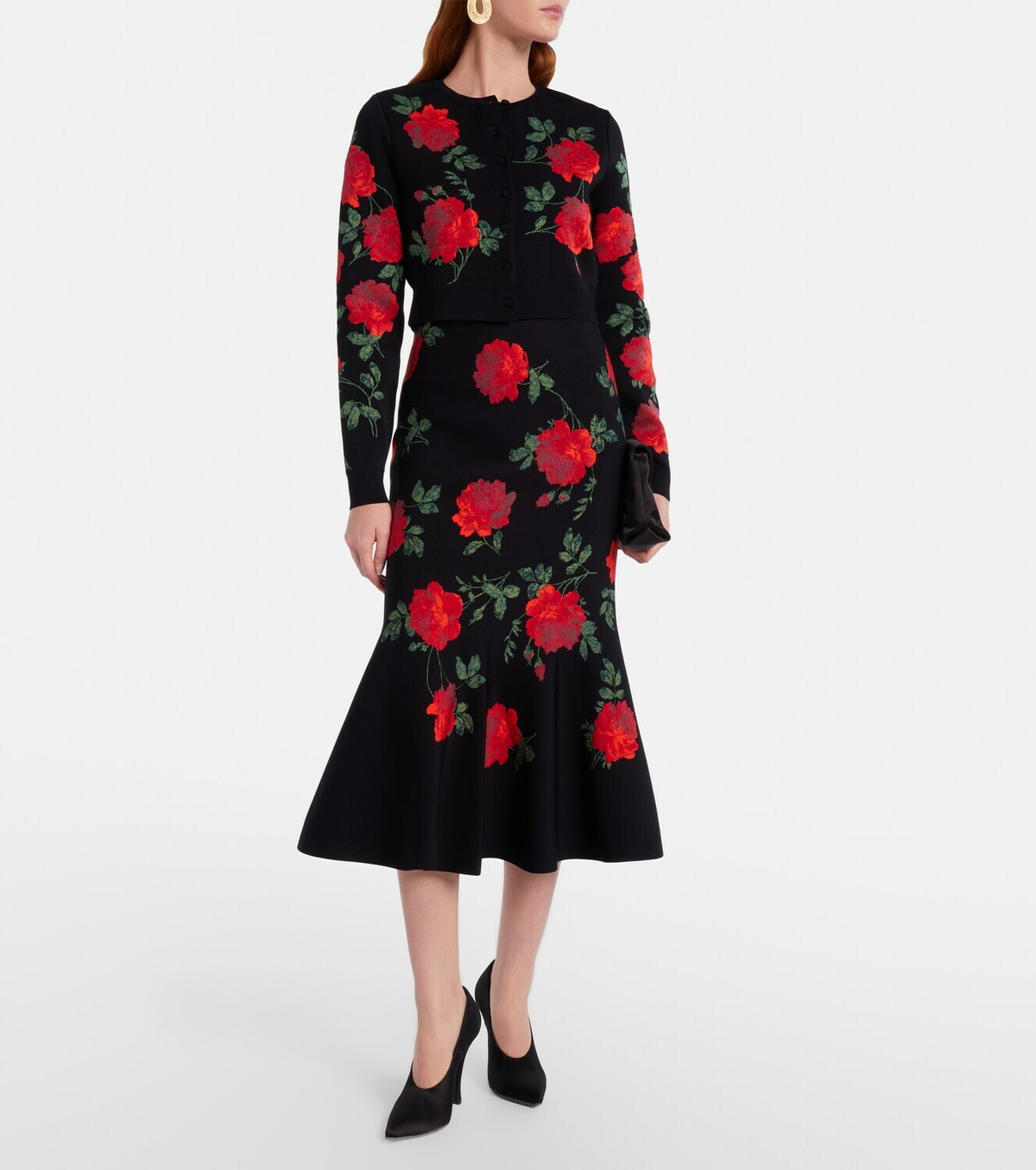 Carolina Herrera Floral jacquard midi skirt