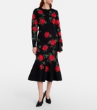 Carolina Herrera Floral jacquard midi skirt