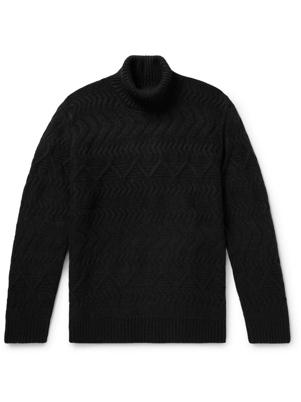 Photo: NN07 - Bert Cable-Knit Rollneck Sweater - Black