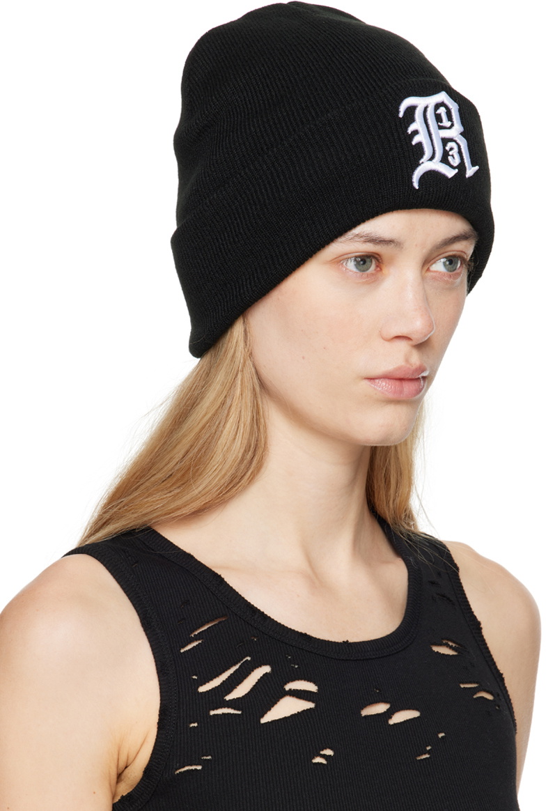 R13 Black 'R13' Beanie