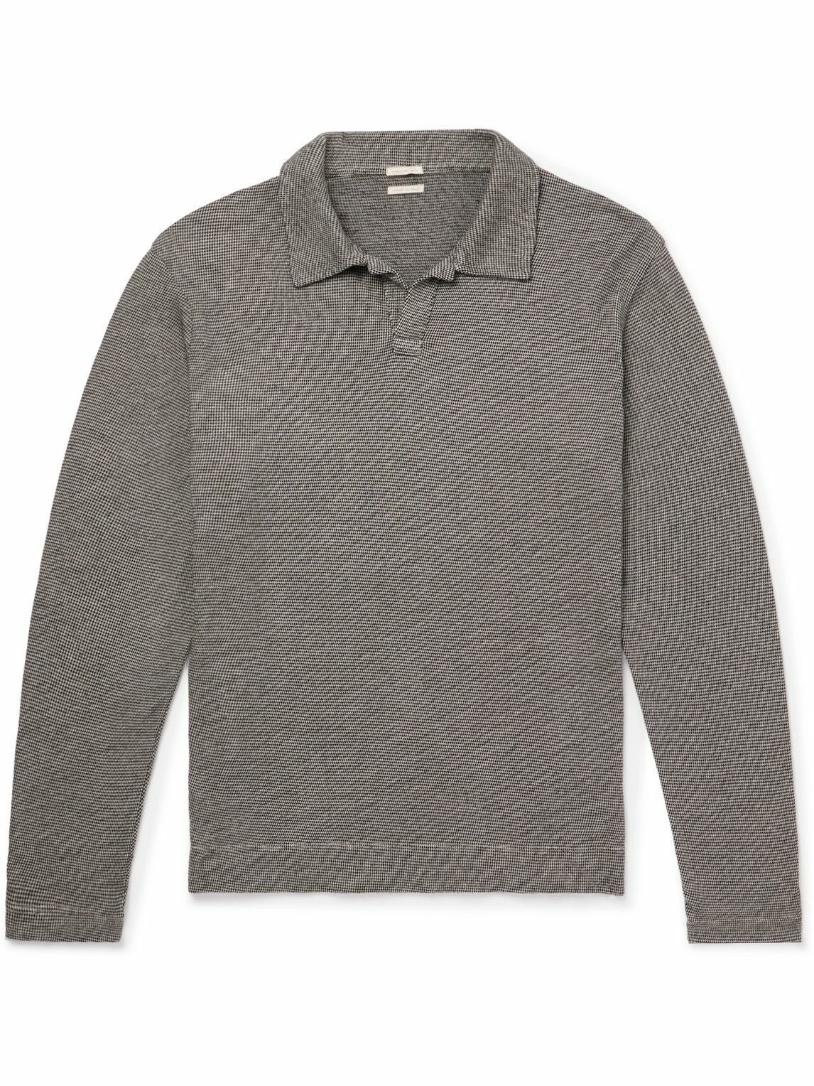Massimo Alba - Rico Houndstooth Cotton-Blend Jersey Polo Shirt - Gray ...