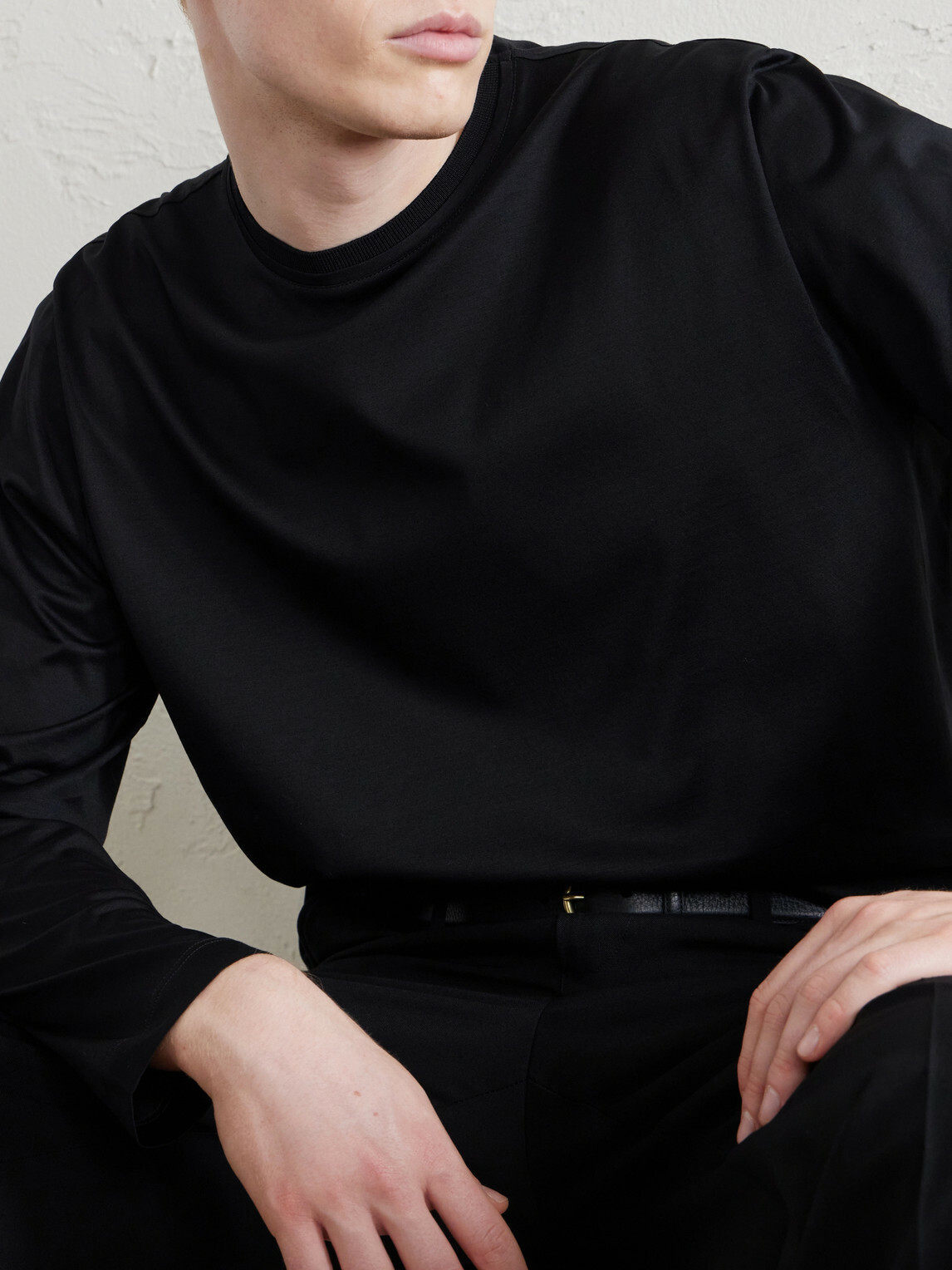 Canali - Cotton-Jersey T-Shirt - Black