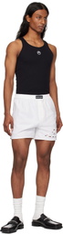 Marine Serre White Regenerated Household Linen Shorts