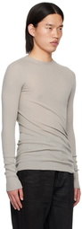 Rick Owens Gray Porterville Ribbed Round Neck Sweater