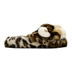 Dolce and Gabbana Brown Faux-Fur Leopard Slippers