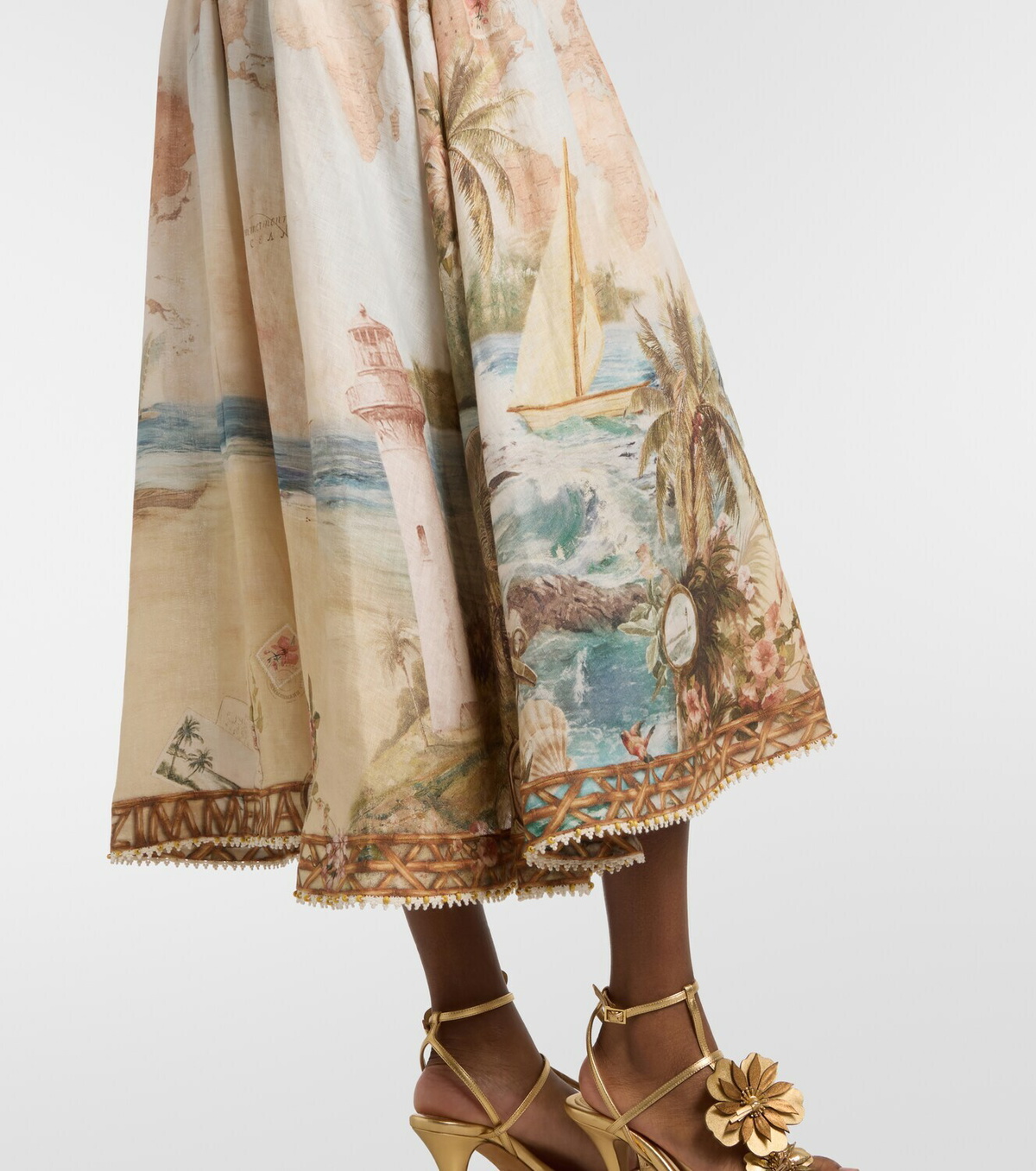 Zimmermann Mahon printed linen midi dress