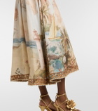 Zimmermann Mahon printed linen midi dress