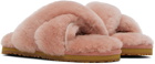 Mou Pink Criss-Cross Slippers