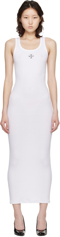 Photo: VETEMENTS White Cross Logo Tank Top Midi Dress