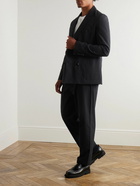 Officine Générale - Walter Straight-Leg Cotton-Seersucker Suit Trousers - Black